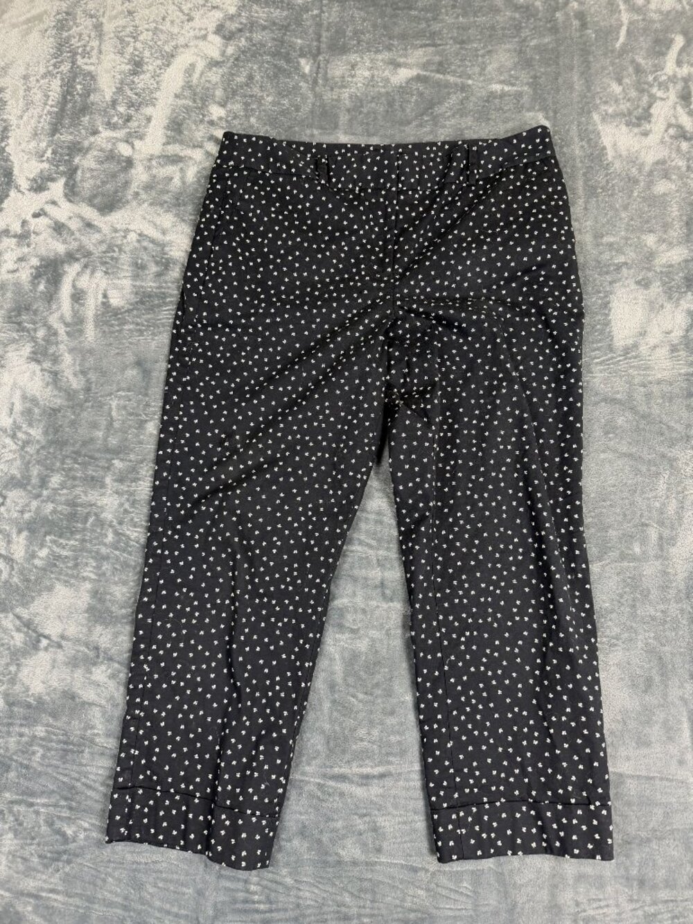 Ann Taylor Factory Womens Black & White Polka Dot Cropped Pants Size 12
